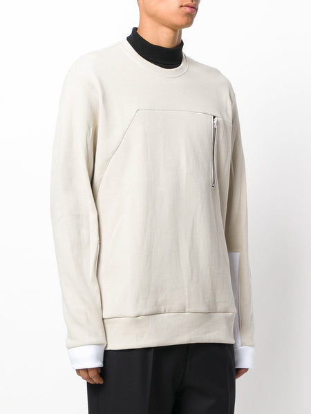 Zip Pocket Sweatshirt Beige