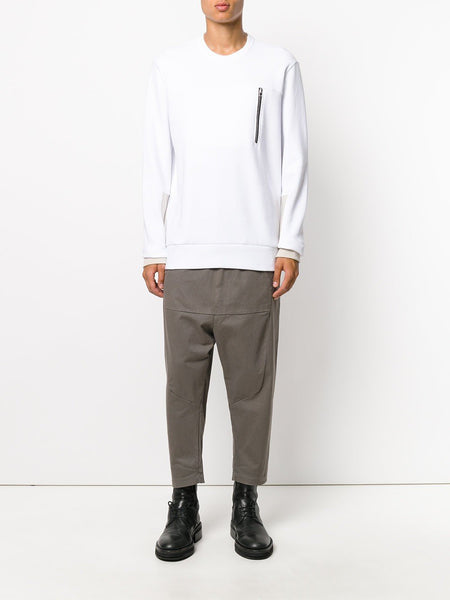 Zip Pocket Sweatshirt White