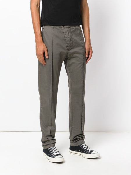 Diagonal Fly Slim Pant Olive