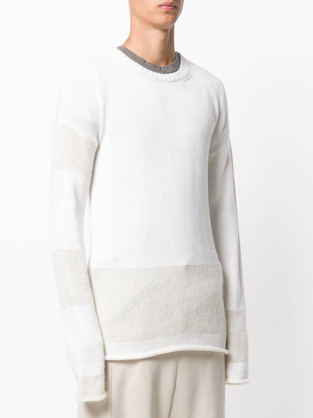 Striped Crewneck Sweater Ecru